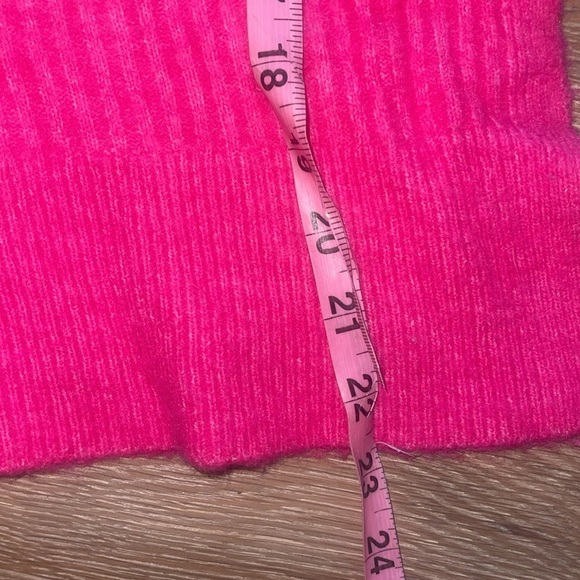 Athleta Vibrant Pink Crew Neck Sweater wool blend pullover ribbed - Picture 9 of 9
